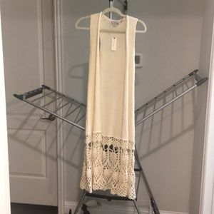 Hand knit cream duster fromAnthropologie